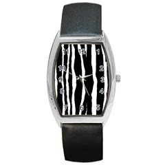 Zebra Background Pattern Barrel Style Metal Watch by Amaryn4rt