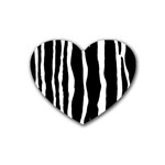 Zebra Background Pattern Rubber Coaster (Heart)  Front