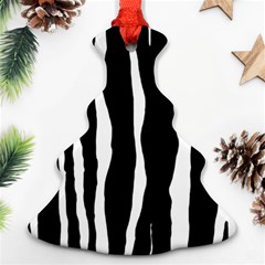 Zebra Background Pattern Christmas Tree Ornament (two Sides)