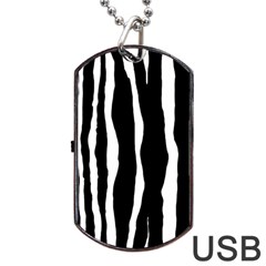 Zebra Background Pattern Dog Tag Usb Flash (two Sides)