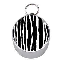 Zebra Background Pattern Mini Silver Compasses