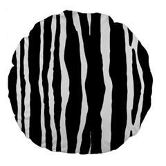 Zebra Background Pattern Large 18  Premium Flano Round Cushions by Amaryn4rt