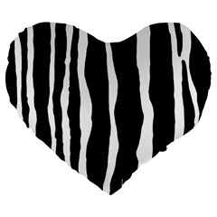 Zebra Background Pattern Large 19  Premium Flano Heart Shape Cushions