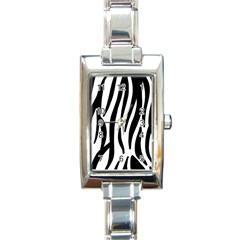 Seamless Zebra A Completely Zebra Skin Background Pattern Rectangle Italian Charm Watch by Amaryn4rt