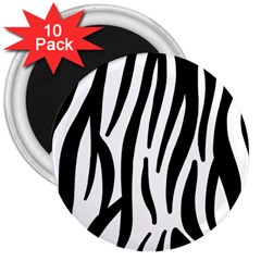 Seamless Zebra A Completely Zebra Skin Background Pattern 3  Magnets (10 Pack)  by Amaryn4rt