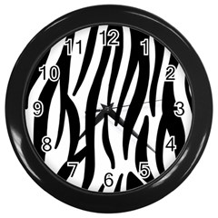 Seamless Zebra A Completely Zebra Skin Background Pattern Wall Clocks (black) by Amaryn4rt