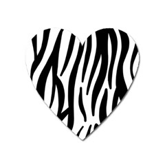 Seamless Zebra A Completely Zebra Skin Background Pattern Heart Magnet by Amaryn4rt