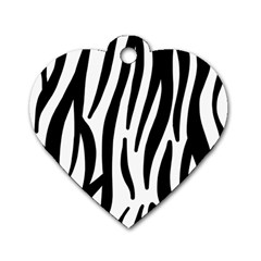 Seamless Zebra A Completely Zebra Skin Background Pattern Dog Tag Heart (one Side) by Amaryn4rt