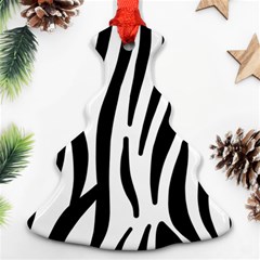 Seamless Zebra A Completely Zebra Skin Background Pattern Christmas Tree Ornament (two Sides) by Amaryn4rt