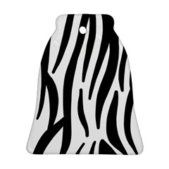 Seamless Zebra A Completely Zebra Skin Background Pattern Bell Ornament (two Sides)