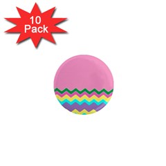 Easter Chevron Pattern Stripes 1  Mini Magnet (10 Pack)  by Amaryn4rt