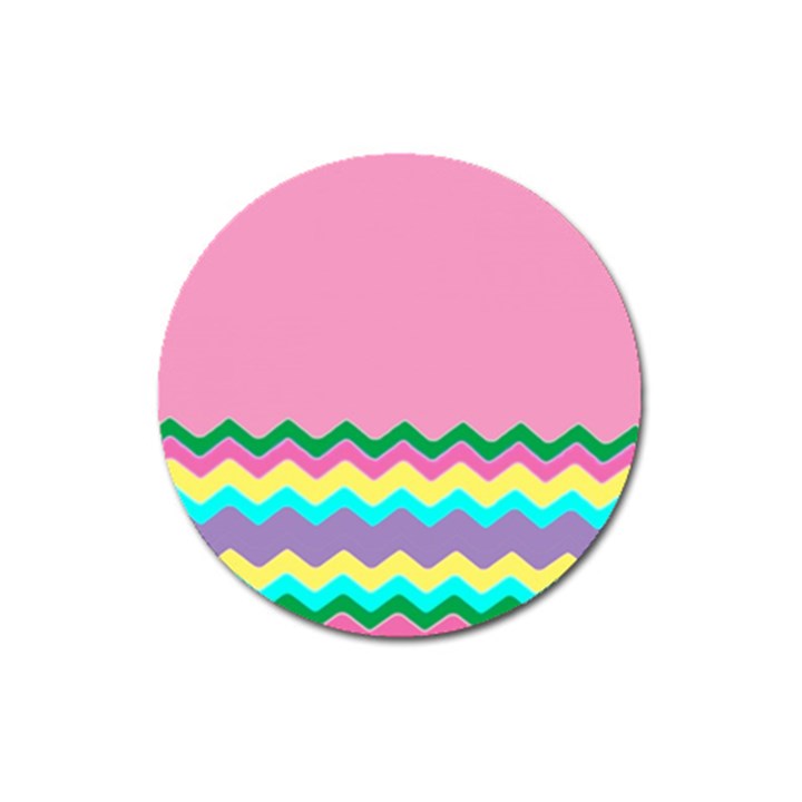 Easter Chevron Pattern Stripes Magnet 3  (Round)