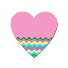 Easter Chevron Pattern Stripes Heart Magnet