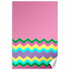 Easter Chevron Pattern Stripes Canvas 24  X 36  by Amaryn4rt