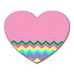 Easter Chevron Pattern Stripes Heart Mousepads by Amaryn4rt