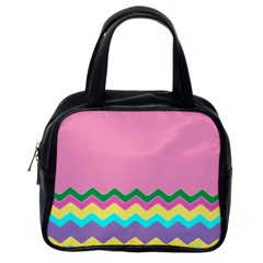 Easter Chevron Pattern Stripes Classic Handbags (one Side) by Amaryn4rt