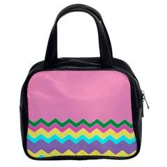 Easter Chevron Pattern Stripes Classic Handbags (2 Sides) by Amaryn4rt