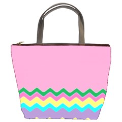 Easter Chevron Pattern Stripes Bucket Bags by Amaryn4rt