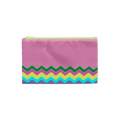 Easter Chevron Pattern Stripes Cosmetic Bag (xs)