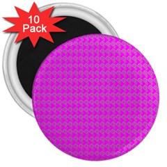 Clovers On Pink 3  Magnets (10 Pack) 