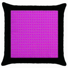 Clovers On Pink Throw Pillow Case (black)