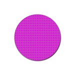 Clovers On Pink Rubber Coaster (Round)  Front