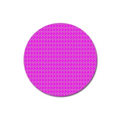 Clovers On Pink Magnet 3  (round)