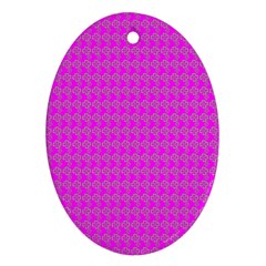 Clovers On Pink Oval Ornament (two Sides)