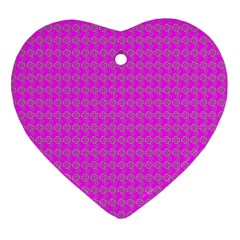 Clovers On Pink Heart Ornament (two Sides)