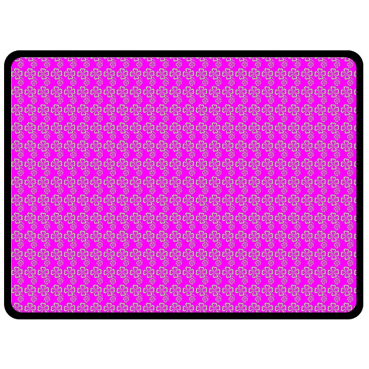 Clovers On Pink Fleece Blanket (Large) 