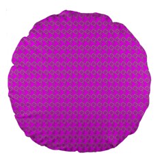 Clovers On Pink Large 18  Premium Round Cushions