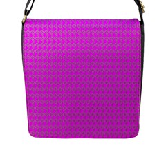 Clovers On Pink Flap Messenger Bag (l)  by PhotoNOLA