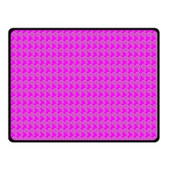 Clovers On Pink Double Sided Fleece Blanket (small)  by PhotoNOLA