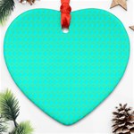 Clovers On Blue Ornament (Heart) Front