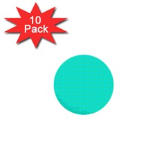 Clovers On Blue 1  Mini Buttons (10 Pack)  by PhotoNOLA