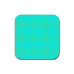 Clovers On Blue Rubber Coaster (square) 