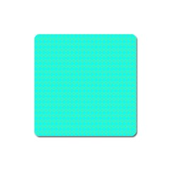 Clovers On Blue Square Magnet by PhotoNOLA