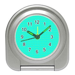 Clovers On Blue Travel Alarm Clocks by PhotoNOLA