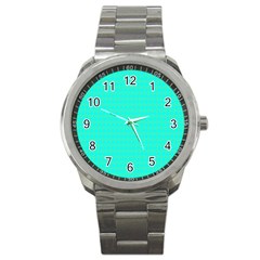 Clovers On Blue Sport Metal Watch by PhotoNOLA