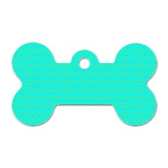 Clovers On Blue Dog Tag Bone (one Side) by PhotoNOLA