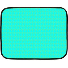 Clovers On Blue Double Sided Fleece Blanket (mini) 