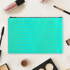 Clovers On Blue Cosmetic Bag (large)  by PhotoNOLA