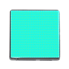 Clovers On Blue Memory Card Reader (square) by PhotoNOLA