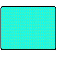 Clovers On Blue Fleece Blanket (medium) 