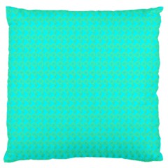 Clovers On Blue Large Cushion Case (one Side) by PhotoNOLA