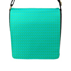 Clovers On Blue Flap Messenger Bag (l)  by PhotoNOLA