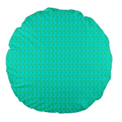 Clovers On Blue Large 18  Premium Flano Round Cushions