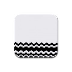 Chevrons Black Pattern Background Rubber Square Coaster (4 Pack)  by Amaryn4rt