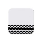 Chevrons Black Pattern Background Rubber Square Coaster (4 pack)  Front