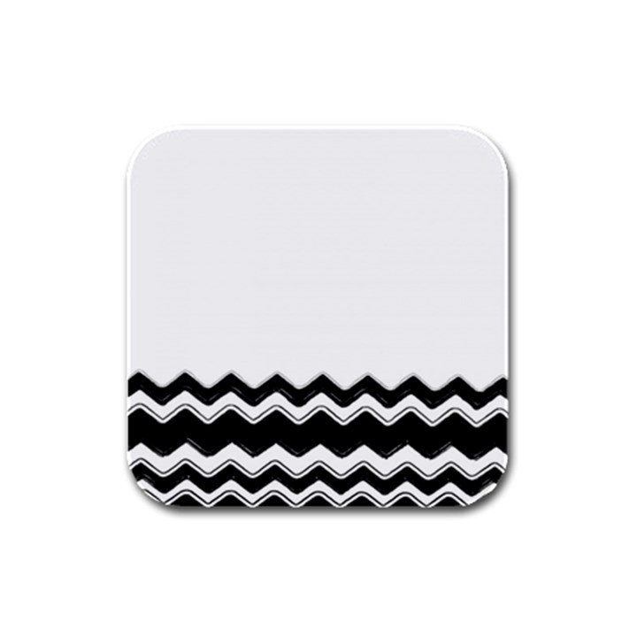 Chevrons Black Pattern Background Rubber Square Coaster (4 pack) 